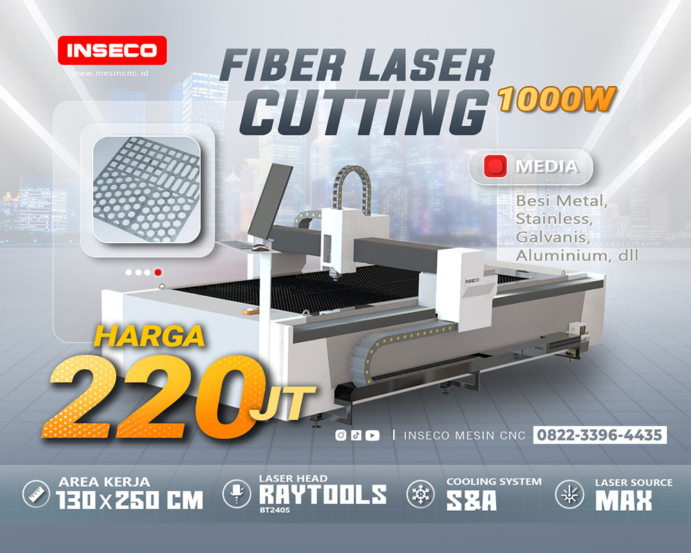 Mesin CNC Fiber Laser Cutting 1000 WATT Flayer