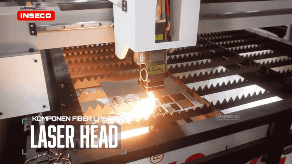 Laser head mesin cutting laser INSECO yang digunakan untuk pemotongan presisi pada berbagai material